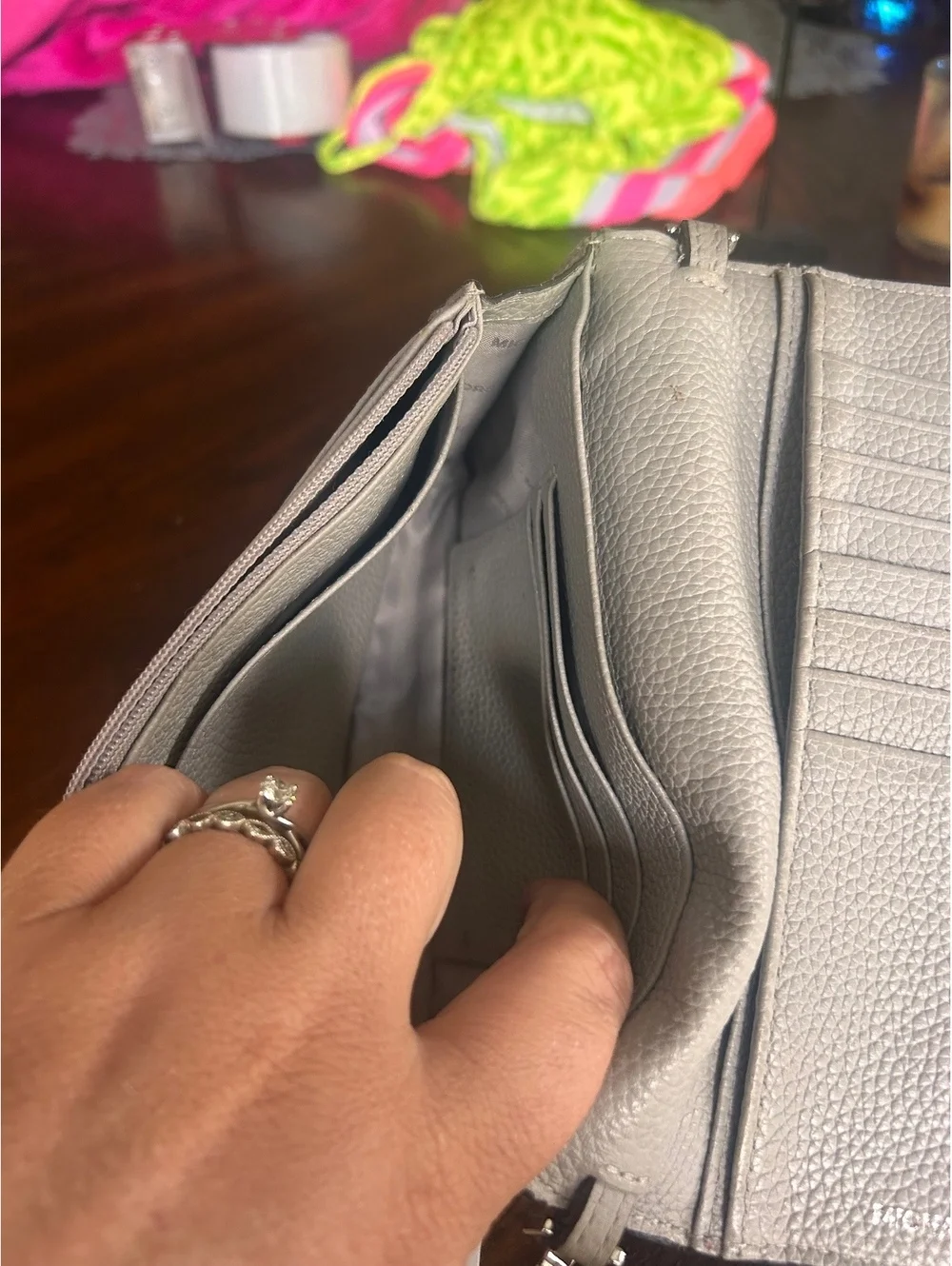 Michael Kors Pebbled Leather Crossbody Wallet Bag in Silver